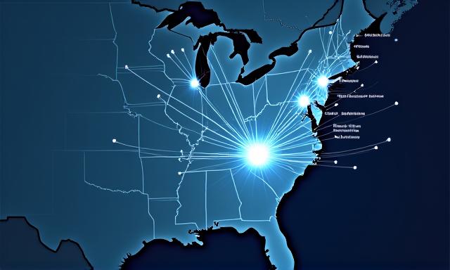 Logistics operational zones radiating from Virginia